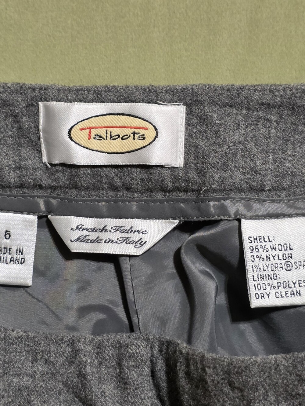Talbots Charcoal Gray Straight-Leg Pants Women's Size 6 Wool Blend - Picture 4 of 4